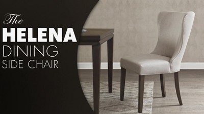 Helena Cream and Gray Upholstered Parsons Dining Chair