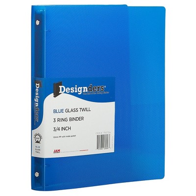 JAM Paper Plastic 0.75 Inch Binder Blue 3 Ring Binder Sold Individually 750T1BU