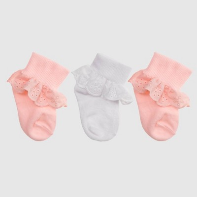 Baby Girls' Dress Socks - Cat & Jack™ Pink 6-12M