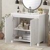 36" Vintage Bathroom Vanity with Ceramic Sink,Adjustable Shelf and Soft Close Doors for Small Bathrooms-The Pop Home - 3 of 4