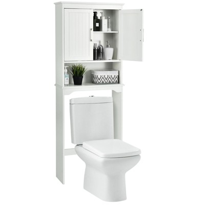 Tangkula Over the Toilet Storage Rack Bathroom Space Saver Cabinet W/ Double Doors