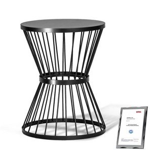 LOEHAVIT Outdoor Side Table Metal Round End Table Waterproof Modern Small Patio Table for Outside Garden Balcony Yard - 1 of 1