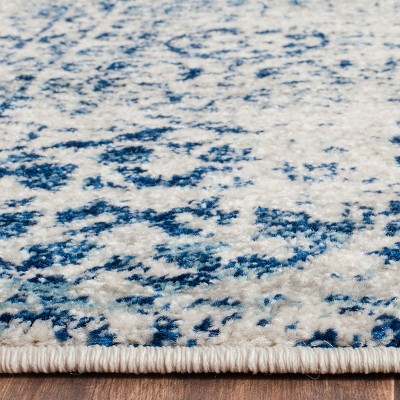 Evoke Blue and Ivory Synthetic Runner Rug
