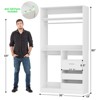 Aheaplus 36'' W Freestanding Walk-in Closet Organizer System with 2 Hanging Rods and 3 Wood Drawers - 3 of 4