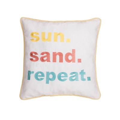 C&F Home 16" x 16" Sun, Sand, Repeat Embroidered Throw Pillow