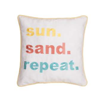 C&F Home 16" x 16" Sun, Sand, Repeat Embroidered Throw Pillow