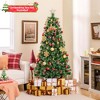 Costway 5/6/7 FT Christmas Tree Artificial Xmas Tree with 8 Lighting Modes 49/64/80 Warm LED Lights - 2 of 4