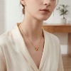 Gold-Tone Bow Necklace with Beaded Chain, Dainty Jewelry for Women, Daily & Gifting Occasions - 3 of 4