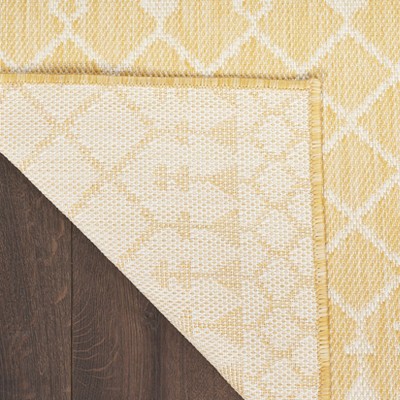 Yellow Moroccan Trellis Synthetic Flatweave Rug 4' x 6'