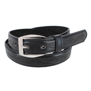 CTM Kids' Embossed Leather Western Belt, XL, Black : Target