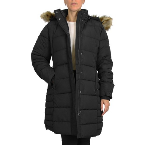 Spire By Galaxy Women s Heavyweight Parka Jacket With Detachable Faux Fur Hood s xl Target