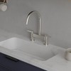 Modern two handle 2 hole bridge kitchen faucet with 360 degree swivel spout sink faucet - 4 of 4