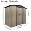 4x6FT Outdoor Storage Sheds, Utility Tool Storage Shed With Sloped Roof Design And Sliding Door, Waterproof Roof Design Garden Storage House - 4 of 4