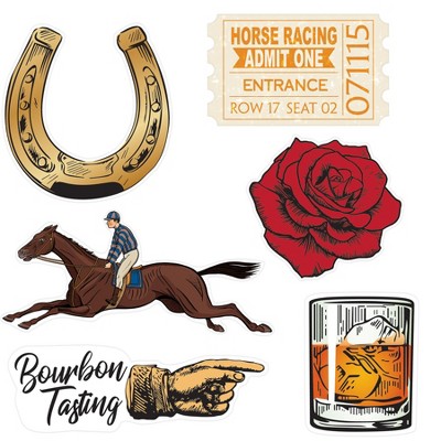 Beistle Vintage Horse Racing Mini Cutouts, 3"-7.5", (36/Pkg) Multicolored