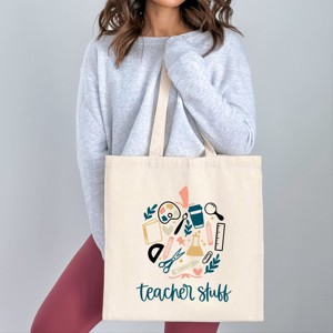 Simply Sage Market Teacher Stuff Collage Canvas Tote - 1 of 4