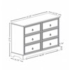ALEXOUN 6-Drawers Dresser,Farmhouse Wooden Dressers & Chests of Drawers with Spacious Storage for Closet Organizer,Living Room,Bedroom - 3 of 4
