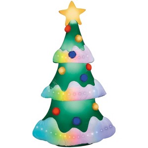 Gemmy 9 Ft. Inflatable Rainbow Wave Lightshow Christmas Tree Outdoor Yard Decoration - 1 of 3
