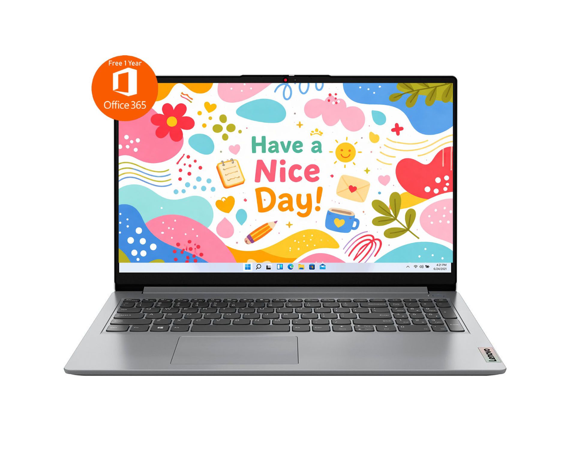 Lenovo IdeaPad 1 15.6" FHD Laptop, Intel Pentium N6000, RAM + eMMC, Wi-Fi 6, Win 11, Grey