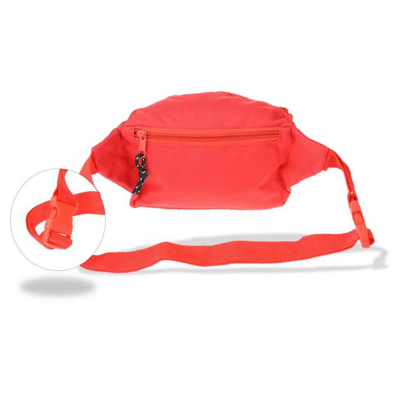 Dealmed Lifeguard Fanny Pack with Adjustable Waist Strap and Zipper Pockets, Red (Pack of 1), 4 of 5