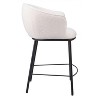 Zuo Modern Essen Counter Stool – 37"H Ivory Upholstered Seat in Textured Fabric with Black Steel Frame - 4 of 4