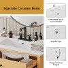 Mshliw 36" Free-standing Rattan Bathroom Vanity with Ceramic Sink, Soft Close Doors, Solid Wood Legs, 3 Drawers - 4 of 4