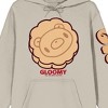 Gloomy Bear Cookies Long Sleeve Natural Adult Hooded Sweatshirt - 2 of 2