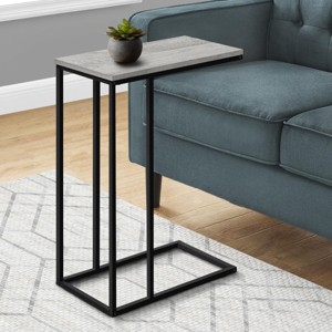 FONTOI End Tables C Shaped, Space Saving, Side Table for Living Room Bedroom, Modern Laminate with Metal Frame, Gray, 25"*17"*3" - 1 of 4