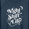 Women's - Instant Message - Night Shift Life Lightweight French Terry Wide Neck Long Sleeve Graphic Shirt - 2 of 4