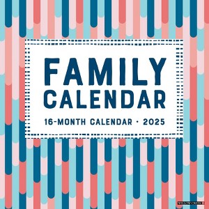 Willow Creek Press Family Planner Calendar 2025 Wall Calendar: Monthly, 12x12 Inches, Sewn Binding, All Ages, Blue - 1 of 4