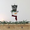 Northlight 17" Wooden 'Let it Snow' Snowman with Plaid Scarf Christmas Wall Sign - 2 of 4
