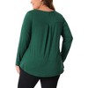 Agnes Orinda Women's Plus Size Long Sleeve V Neck Pleated Fall Casual Tunics Blouses - 4 of 4