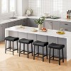 Counter Height Bar Stools, 24 Inch PU Leather Barstools with Heavy Duty Metal Legs, Thick Saddle Seats Breakfast Stools for Kitchen Island, Bar - 3 of 4