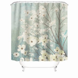 Ink And White Flower Shower Curtains for Bathroom Waterproof Fabric Bath Curtain Durable Soft Stylish Bathroom Decor 72x72 Inch - 1 of 1
