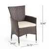Outdoor Multibrown PE Wicker Dining Chairs (Set of 2) - 3 of 4