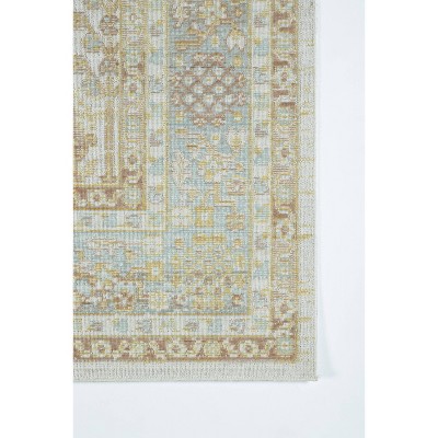 Ivory and Pastel Rectangular Stain-Resistant Synthetic Rug 2'x3'