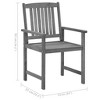 vidaXL Acacia Wood Patio Chairs with Gray Wash Finish and Cushions - Set of 2 - 4 of 4