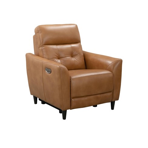 Abbyson Abramo Leather Dual Function Power Recliner Camel, Tan Leather Recliner