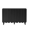 Homy Casa Large Storage Cabinet with Wave Doors, Modern MDF Design, Black - 4 of 4