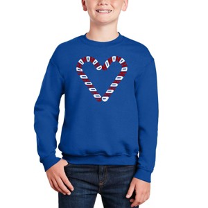 LA Pop Art Candy Canes - Boy's Word Art Crewneck Sweatshirt - 1 of 4