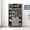 Whizmax Farmhouse Bar Cabinet with Sliding Barn Door for Kitchen, Dining Room - 2 of 4