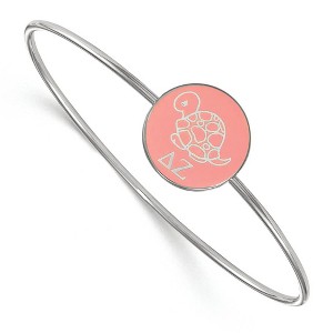 Black Bow Jewelry Sterling Silver Delta Zeta Greek Life Bangle Bracelet 7 Inch - 1 of 3