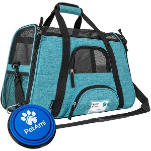 PetAmi Airline Approved Pet Carrier for Cat Dog, Soft Sided Travel Supplies Accessories, Ventilated Carrying Bag Kitten Puppy - 1 of 4