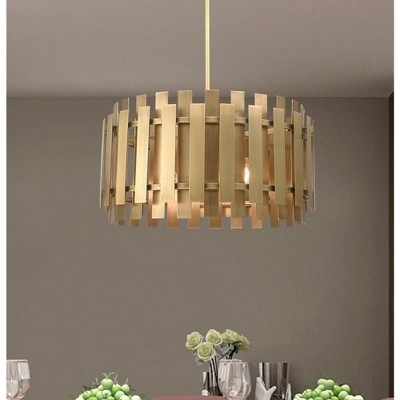 Natural Brass 6-Light Modern Pendant Chandelier