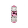 Black Bow Jewelry Sterling Silver with Pink Crystals Geometric Spacer Bead Charm - 3 of 4