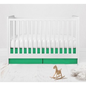 Bacati - Pin Dots Crib/Toddler Bed Skirt - Green - 1 of 4