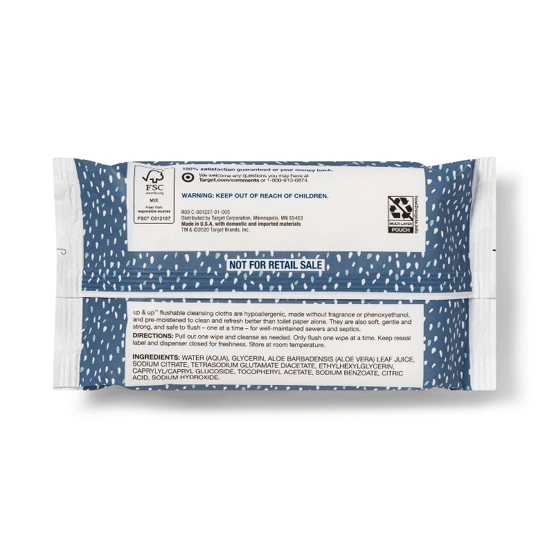 Cleansing Flushable Cloths - Fragrance Free - up & up™, 3 of 8