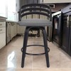 HomeRoots 30" Gray And Black Iron Swivel Low Back Bar Height Bar Chair - 2 of 4