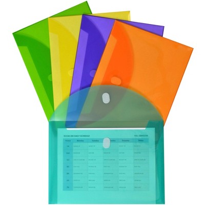 C-Line Poly Envelopes with Hook & Loop Closure, Letter Size, Assorted Colors, Pack of 10