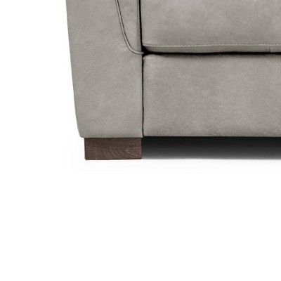 Cornelia 43" Beige Leather Mid-Century Modern Accent Chair