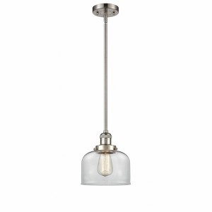 Bell - 1 Light Stem Hung Mini Pendant In Industrial Style-10 Inches Tall and 8 Inches Wide - 1 of 1